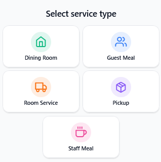 Select service type
